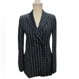 MAX MARA Navy White Dot Jacket Blazer Double Breasted Size 6